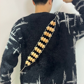 Буков дървен масажор за гръб с ръчен ролер за рамене, шия и гръб – 150 г