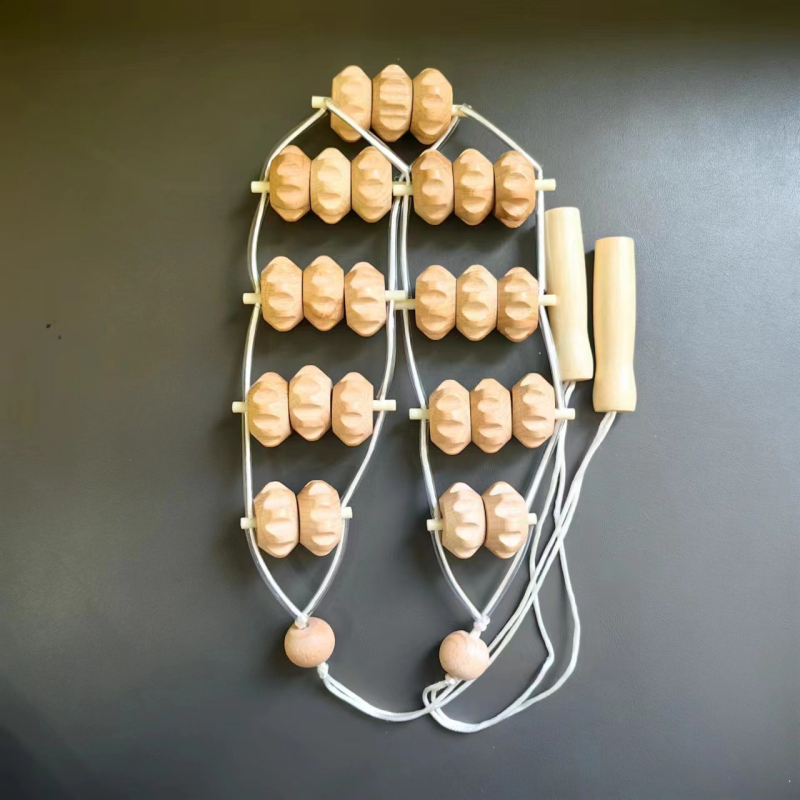 Bükkfa hátmasszírozó kézi görgővel – vállak, nyak és hát masszázsára – 150 g