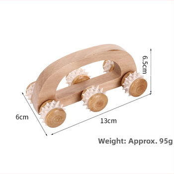 Gianni 6‑колелков масажен инструмент с арков мост, дръжка от Хему, преносим масажор за меридиани и мускули