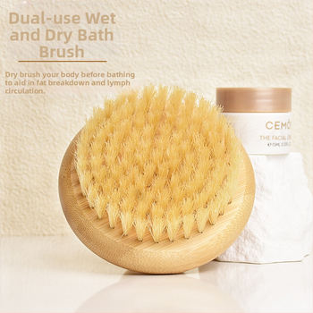 Διπλής χρήσης βούρτσα σώματος, υγρή και στεγνή, με μασάζ στην πλάτη, ξύλινες τρίχες, παραμετροποίηση διαθέσιμη, έτοιμη για ιδιωτική ετικέτα