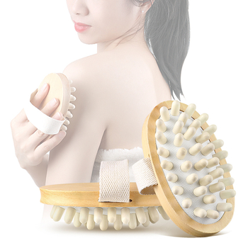 Fürdő- és masszírozókefe fából készült nyéllel, anyaga: Kewu Rubber Log, poliészter-pamut keverék, felnőtteknek, mindennapi pihenés stílus, Guangdong származás