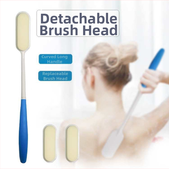 Ilga rankena kempinė vonios šepetėlis su išlenkta rankena nugaros valymui