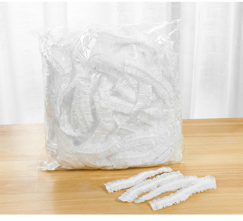 Καπέλο ντους μίας χρήσης, αδιάβροχο και ανθεκτικό στα λίπη, διαφανές PE, καθολικό, κανονικού πάχους