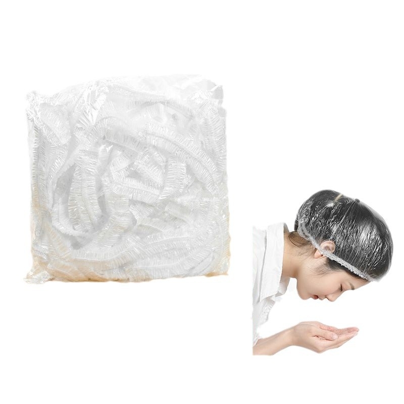 Καπέλο ντους μίας χρήσης, αδιάβροχο και ανθεκτικό στα λίπη, διαφανές PE, καθολικό, κανονικού πάχους
