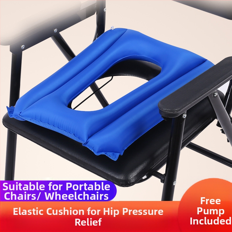 Nafukovací vankúš na sedadlo na toaletnom kresle, s PVC flokovanou povrchom, ochrana proti dekubitom pre vozíky a ležiacich pacientov (Model 01)