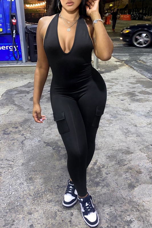 Ujj nélküli overál, elasztikus derék, szűk szabás, poliészter anyag