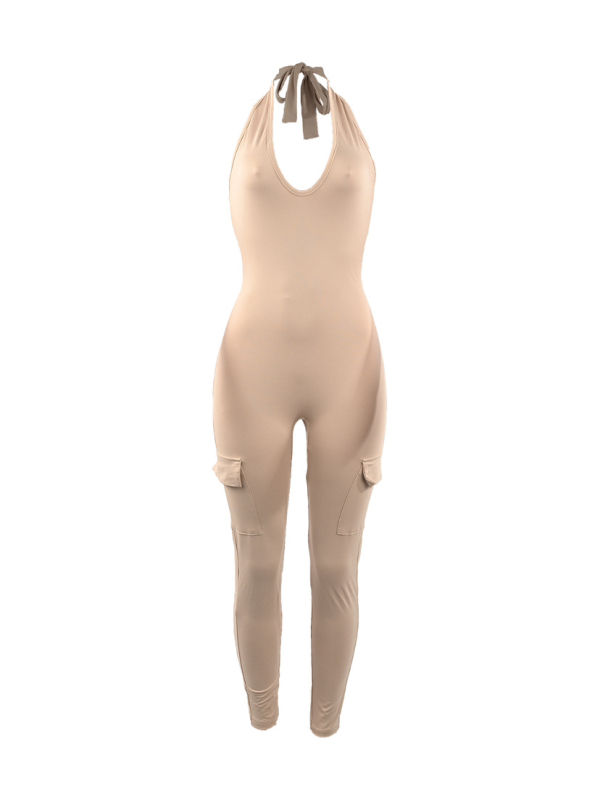 Ujj nélküli overál, elasztikus derék, szűk szabás, poliészter anyag