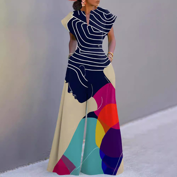 D916 jumpsuit, πολυεστέρας, δυτικό στυλ, χωρίς μανίκια, ευθύγραμμη γραμμή παντελονιών, καλοκαίρι 2024