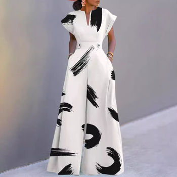 D916 jumpsuit, πολυεστέρας, δυτικό στυλ, χωρίς μανίκια, ευθύγραμμη γραμμή παντελονιών, καλοκαίρι 2024