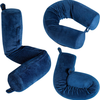 Kaklo pagalvė su U forma, atminties putos užpildas, grynos medvilnės užvalkalas, aukštis 5,1–10 cm, svoris 470 g.