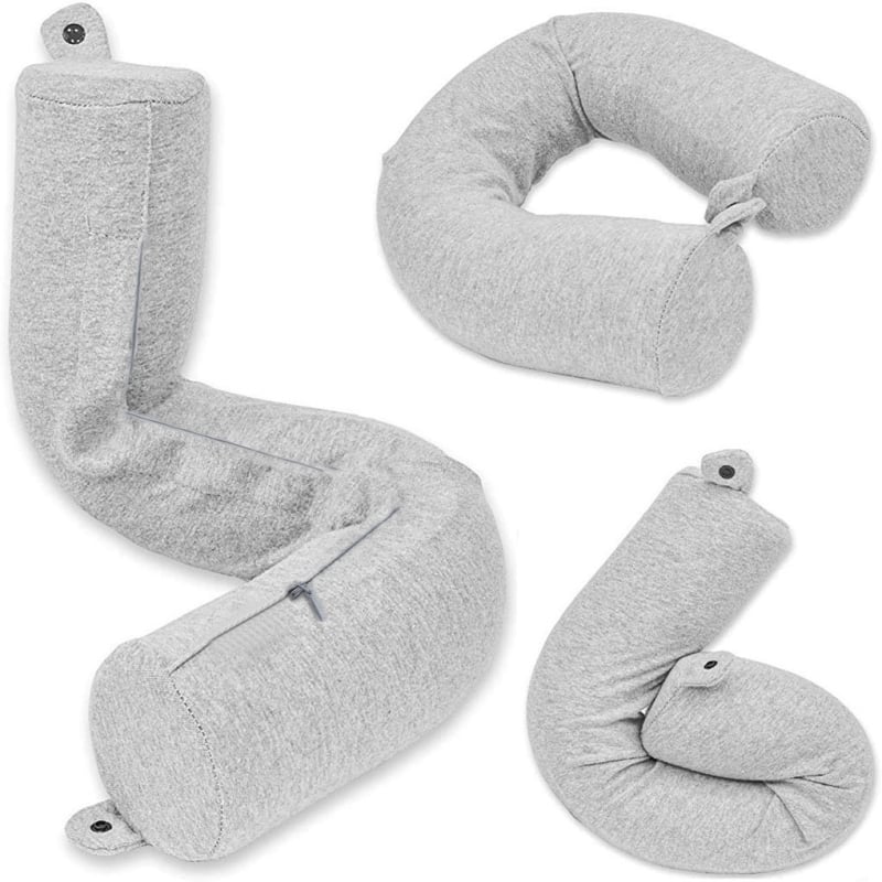 Kakla spilvens ar U formu, atmiņas putas pildījums, tīras kokvilnas pārklājs, augstums 5,1–10 cm, svars 470 g.