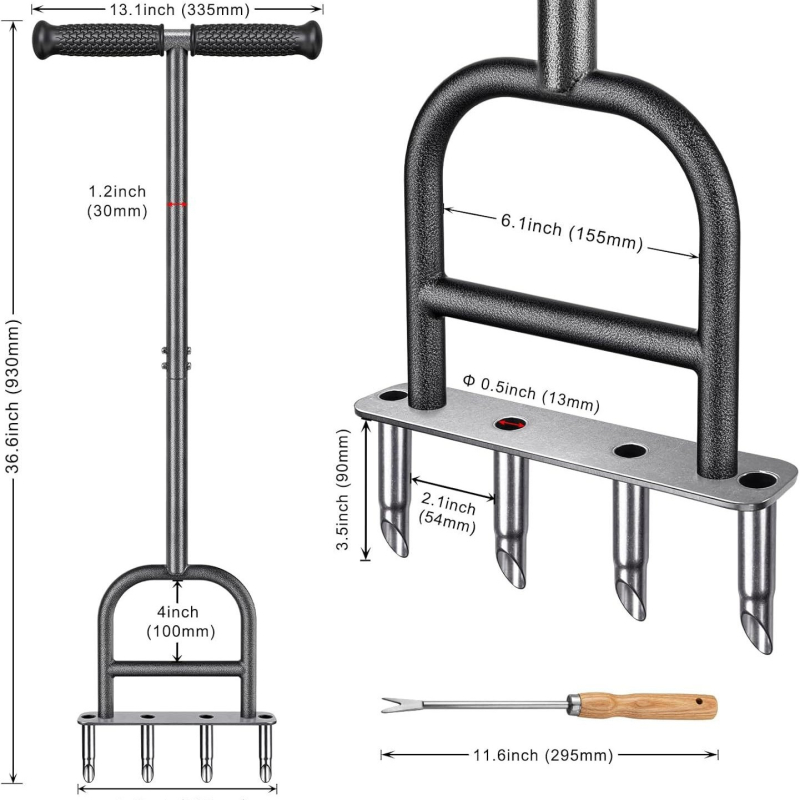 YS μάρκας Αεριστής γκαζόν και χαλάρωση εδάφους – Κηπουρικό εργαλείο για αερισμό και χαλάρωση εδάφους