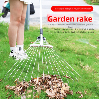 Teleskopinis sodo grėblys, modelis 01, prekė Prepared, universalus naudojimas