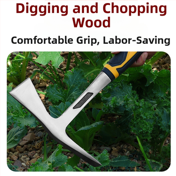 Мултифункционална кирка с едноцял корпус — върхово и плоско острие, ударна функция за градина и ферма