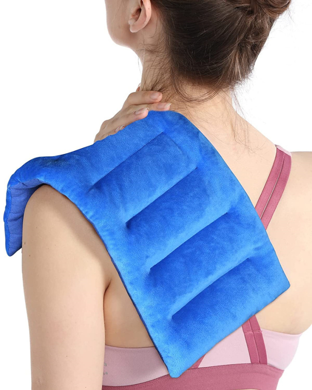 Mikrobangų šildymo kilimėlis kaklui ir pečiams — velveto medžiaga, šiuolaikiškas minimalistinis stilius, pritaikomas