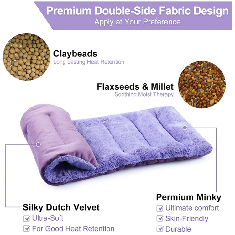 Mikrobangų šildymo kilimėlis kaklui ir pečiams — velveto medžiaga, šiuolaikiškas minimalistinis stilius, pritaikomas