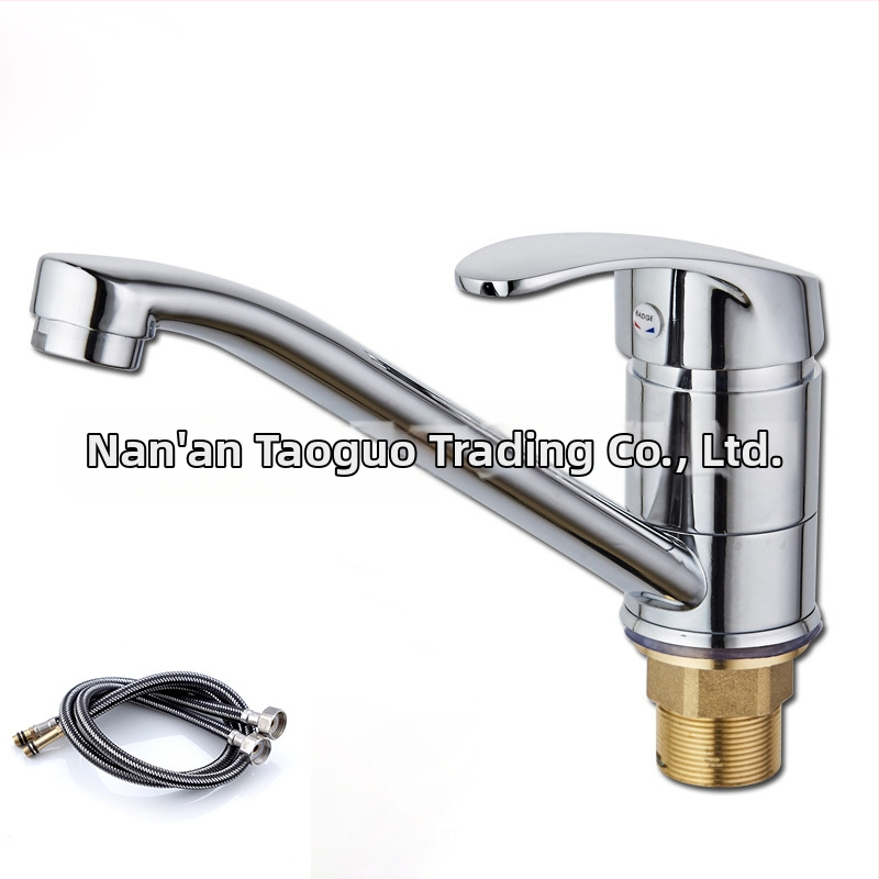 Кухненски смесител с въртящ се дизайн, гореща и студена вода, монтиран на мивката, керамичен картридж, модел TG-3524111, диаметър на седалката 40 мм, вход/изход 20 мм