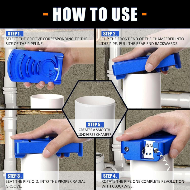 PVC тръбен инструмент за отстраняване на burrs и заобляне на ръбове