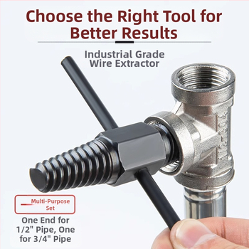 Shouli извличач за счупени винтове и резби за кранове и тръби – двуглавен, с обратна резба, шестостенков извличач