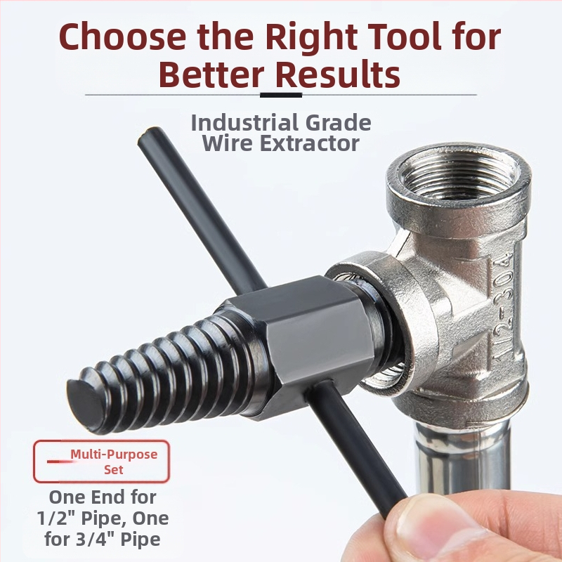 Shouli извличач за счупени винтове и резби за кранове и тръби – двуглавен, с обратна резба, шестостенков извличач