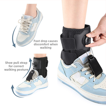 Kulkšnies atramos ortozė su pasukamu mygtuku ir reguliuojama tempimo juosta, dienos ir nakties nešiojimui, vaikščiojimo palaikymas