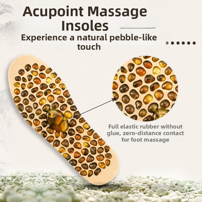Masāžas zolīte kurpēm ar akupunktūras punktiem, līdzīga akmeņiem tekstūra goose soft stone, pilnas garuma TPE zolīte, modelis 72-1, piemērots sporta apaviem, ādas kurpēm un zābakiem