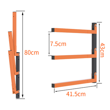 Ράφι αποθήκευσης ξύλων τοίχου, πτυσσόμενο, βαριά κατασκευή, μεταλλικό, πολλαπλών επιπέδων (Μοντέλο 9581-1)