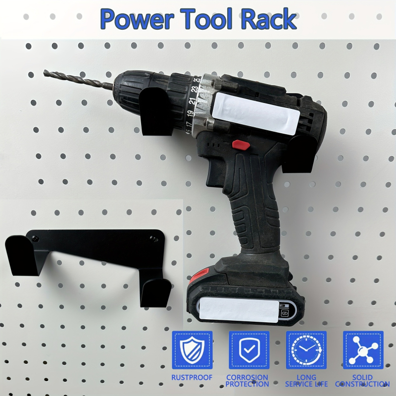 Метален стенен органайзер за електроинструменти и бормашини, спестяващ пространство