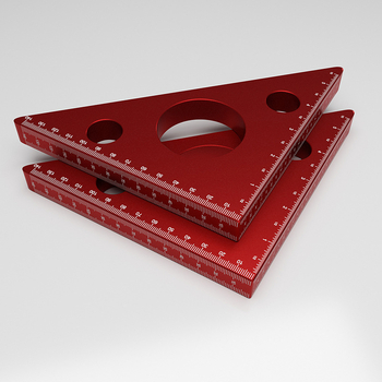 Upper Autumn Αλουμινένιος συνδυασμένος χάρακας τετράγωνος και τριγωνικός για ξυλουργική – εύρος μέτρησης 60–140, ακρίβεια 0,1