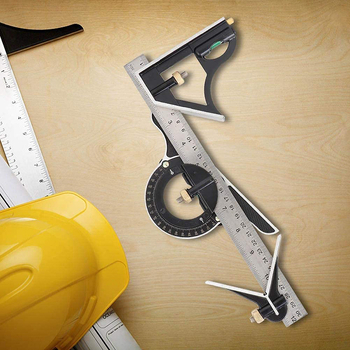 3‑в‑1 неръждаема стомана прецизен дърводелски ъгломер и квадрат, подвижен