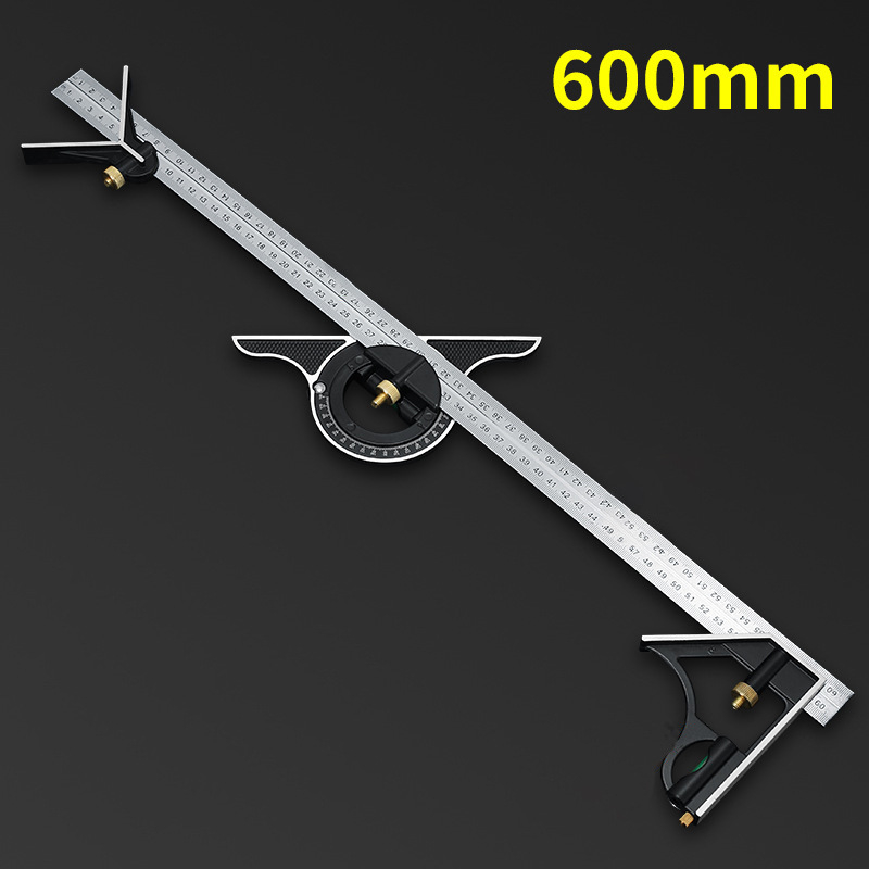3‑в‑1 неръждаема стомана прецизен дърводелски ъгломер и квадрат, подвижен