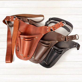 PU odinė juosmens delninė sodo įrankiams su keliais kišenėmis