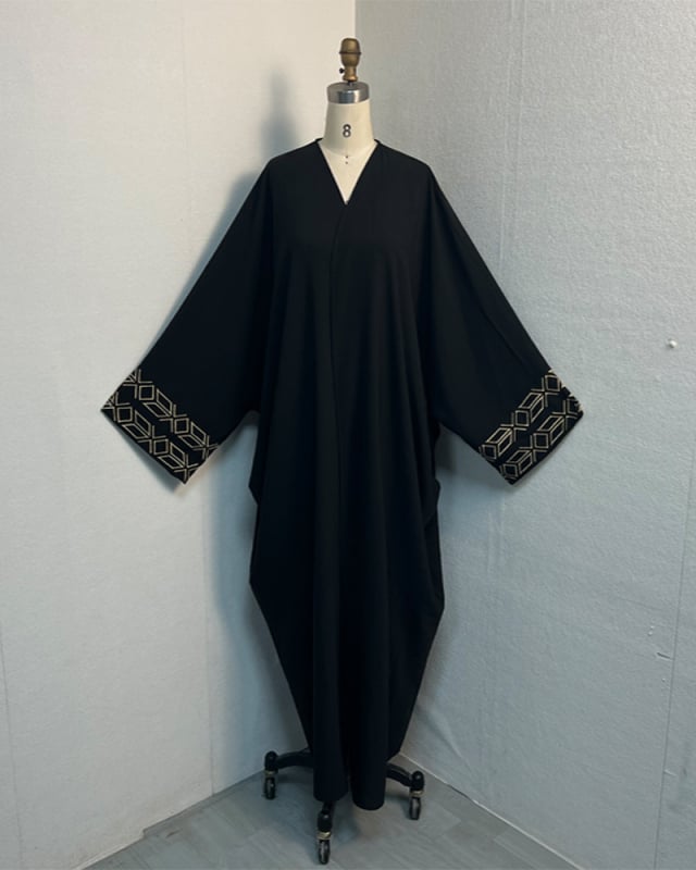 Vyšivana Abaya haljina, poliester tkanina, rukavi bat, dugi rukavi, duga haljina