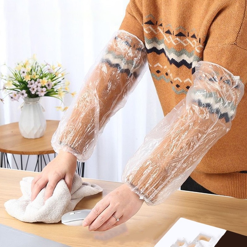 Еднократни PE ръкави, прозрачни, водоустойчиви и маслоустойчиви, срок на годност 36 месеца