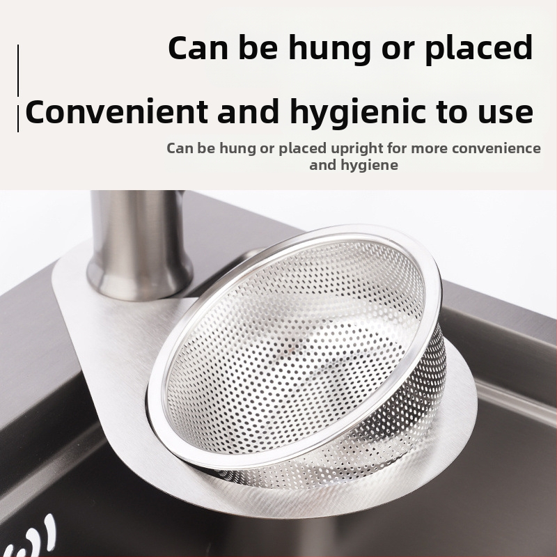 Лебедоподобен филтър за мивка, пластмасов, за разделяне на отпадъци и миене на зеленчуци, сухо и мокро отцеждане