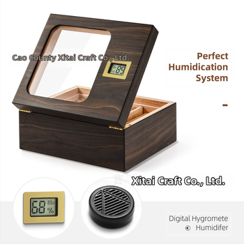 Ξύλινο κουτί για πούρα με διαφανή θήκη αποθήκευσης, απλός σχεδιασμός, χειροποίητο, δυνατή παραμετροποίηση, καταγωγή Shandong