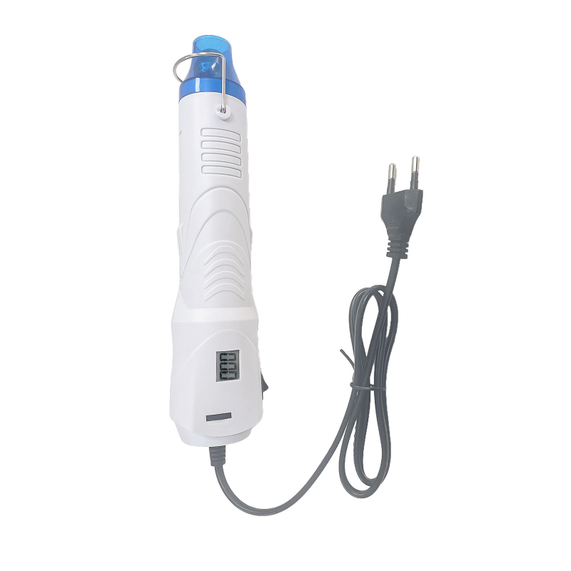 Горещ въздушен пистолет с цифрово управление на температурата, захранване от мрежата, 220V, диапазон на напрежение 220–230V, защита от прегряване