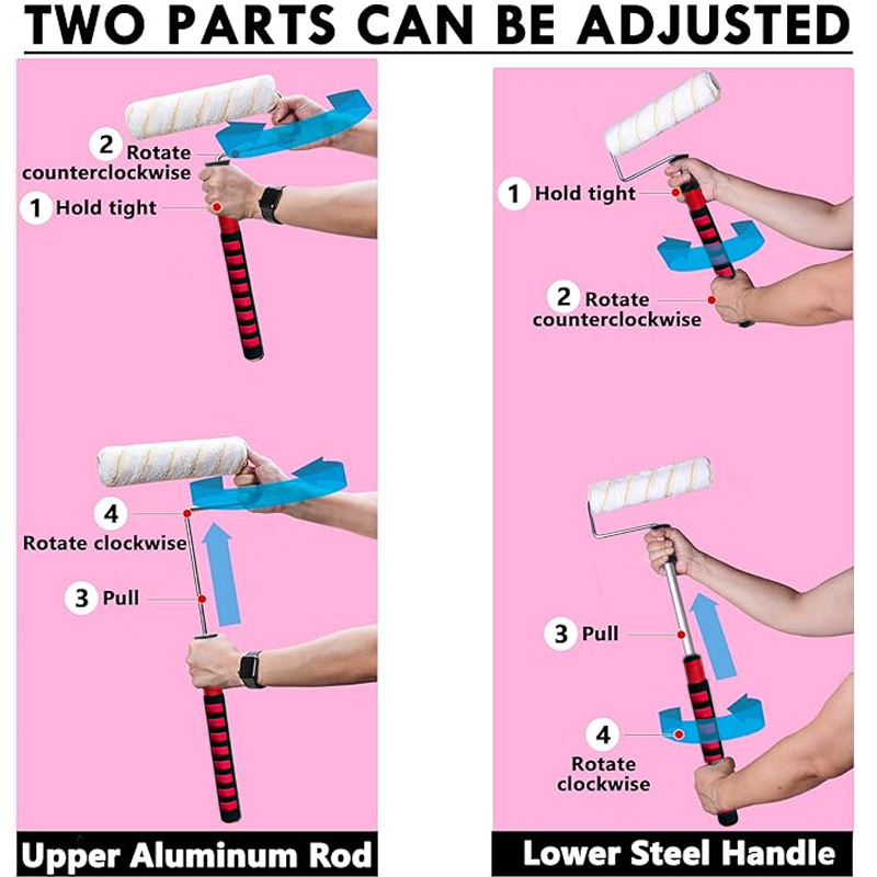 Ролерна рамка с алуминиева телескопична тръба, обвита за боядисване; тръбен материал: поцинкована/хромирана/неръждаема стомана/гумено покрита.