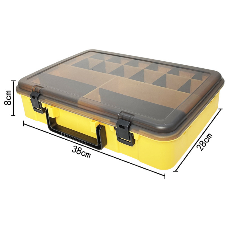 Dvigubo sluoksnio meškerėjimo reikmenų dėžutė, nešiojama, daugiafunkcinė, talpa 80+