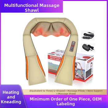 Kaklo, pečių ir nugaros masažuoklis su 8 masažo galvutėmis, karštasis kompresas, AC maitinimas, modelis HF-P07, laikmatis, 3 greičiai