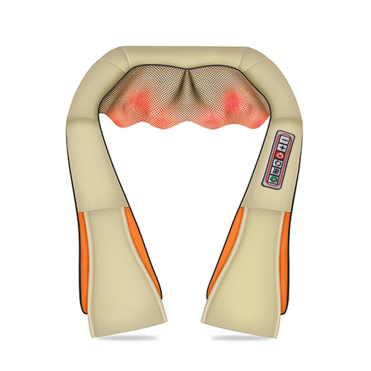 Kaklo, pečių ir nugaros masažuoklis su 8 masažo galvutėmis, karštasis kompresas, AC maitinimas, modelis HF-P07, laikmatis, 3 greičiai