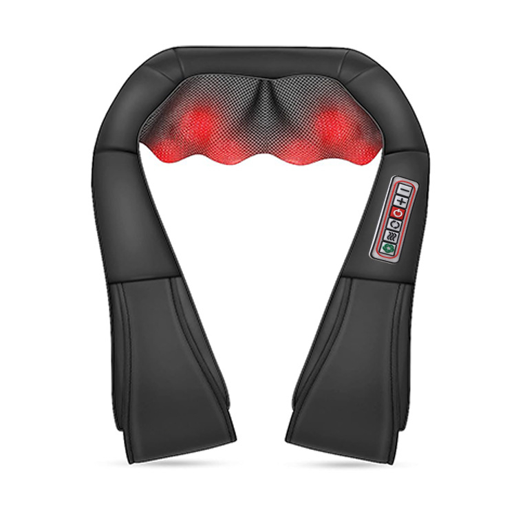 Kaklo, pečių ir nugaros masažuoklis su 8 masažo galvutėmis, karštasis kompresas, AC maitinimas, modelis HF-P07, laikmatis, 3 greičiai