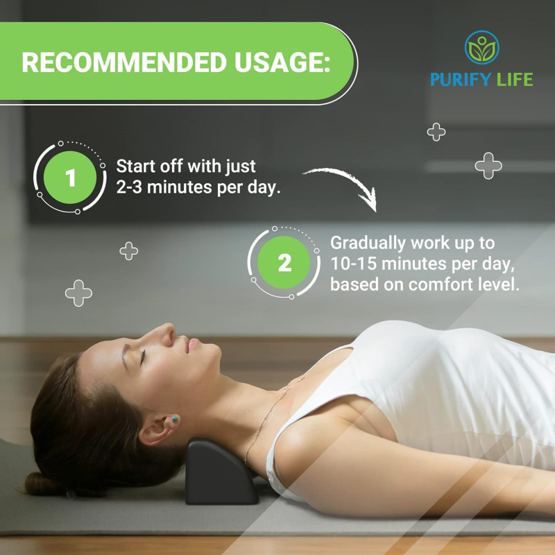 Perne cervicală din PU spumă cu masaj și tracțiune — formă dreptunghiulară trapezoidală, 1 cap de masaj, treaptă 1