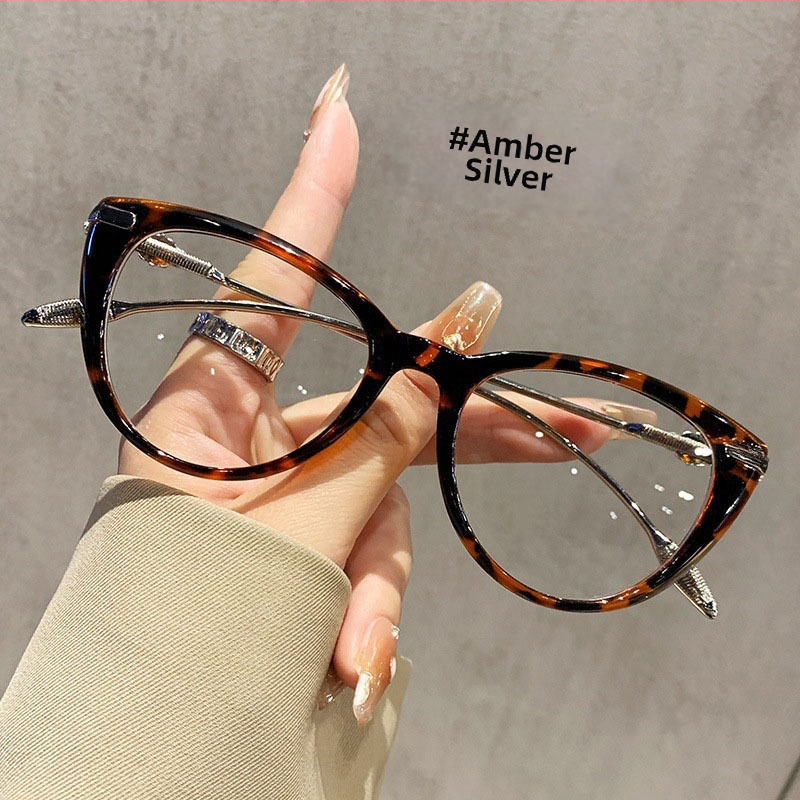 Okuliare na čítanie, rám cat-eye, šošovky z živice s ochranou proti modrému svetlu, plný rám, konštrukcia z plastu a kovu