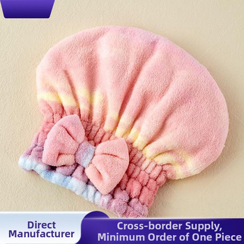 Καπέλο για στέγνωμα μαλλιών από φλις κοράλλι, νήμα 150D, ύφανση έξι ράβδων, βάρος κάτω από 30 g