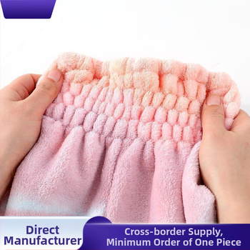 Καπέλο για στέγνωμα μαλλιών από φλις κοράλλι, νήμα 150D, ύφανση έξι ράβδων, βάρος κάτω από 30 g