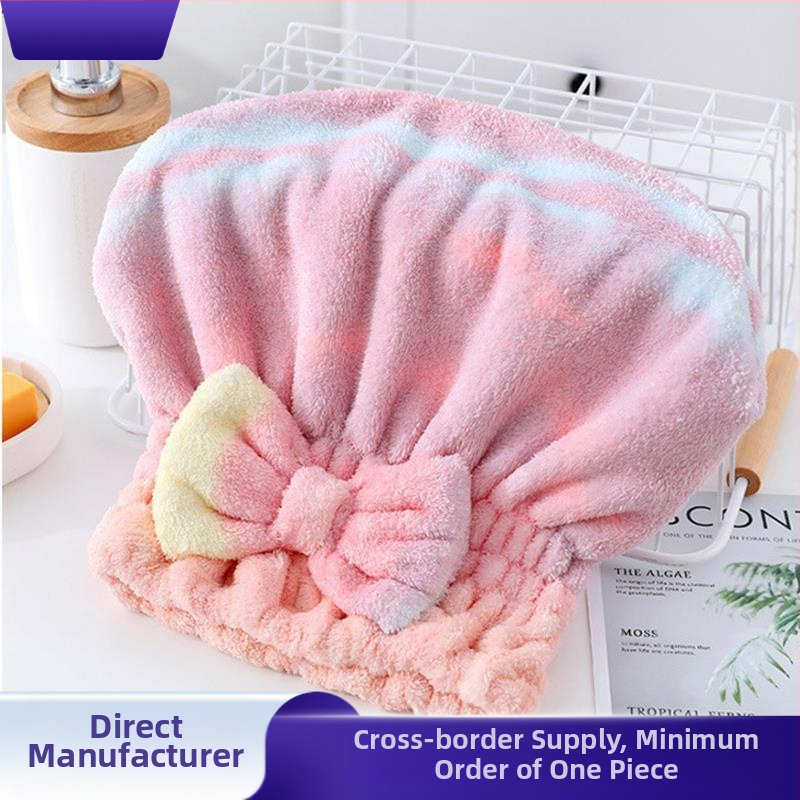 Čiapka na sušenie vlasov z korálového fleecu, 150D vlákno, šesťvláknové tkanie, hmotnosť do 30 g