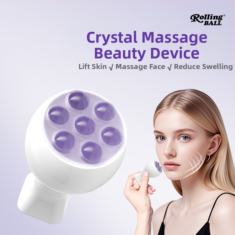 Rokas lietojams sejas masieris ar kvarca bumbiņu un nefrita rullīti, sejas un kakla masāžai, bez elektrības