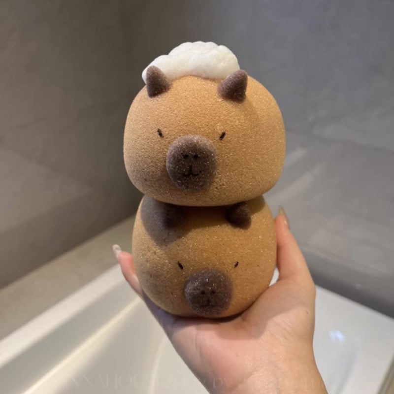 Capybara spužvasta kugla za djecu — izuzetno mekana za kupanje, pjenjenje lica i pranje suđa