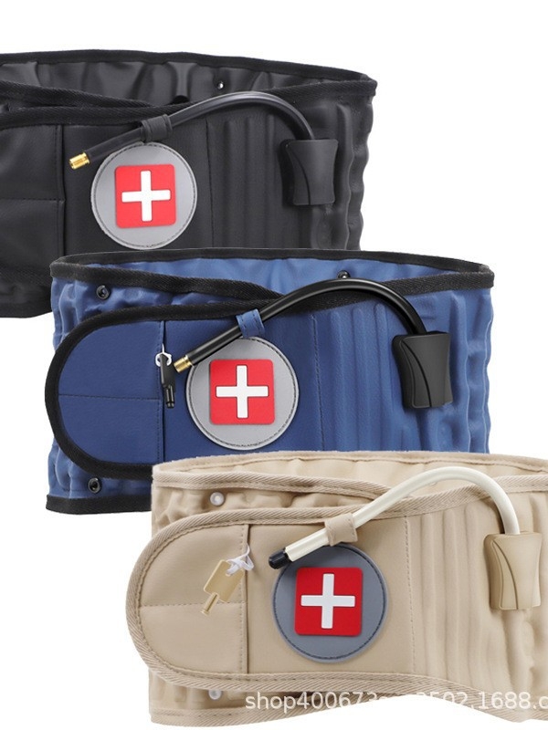 Надуваем колан за кръста с лумбална опора и тракционно устройство – облекчава болки в долната част на гърба, за възрастни; материал PU+TPU+плетена тъкан.